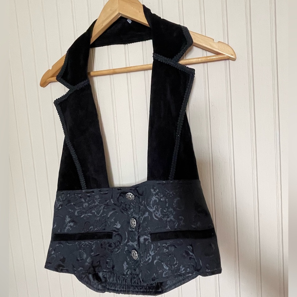 Black and Gray Vest with Button Details